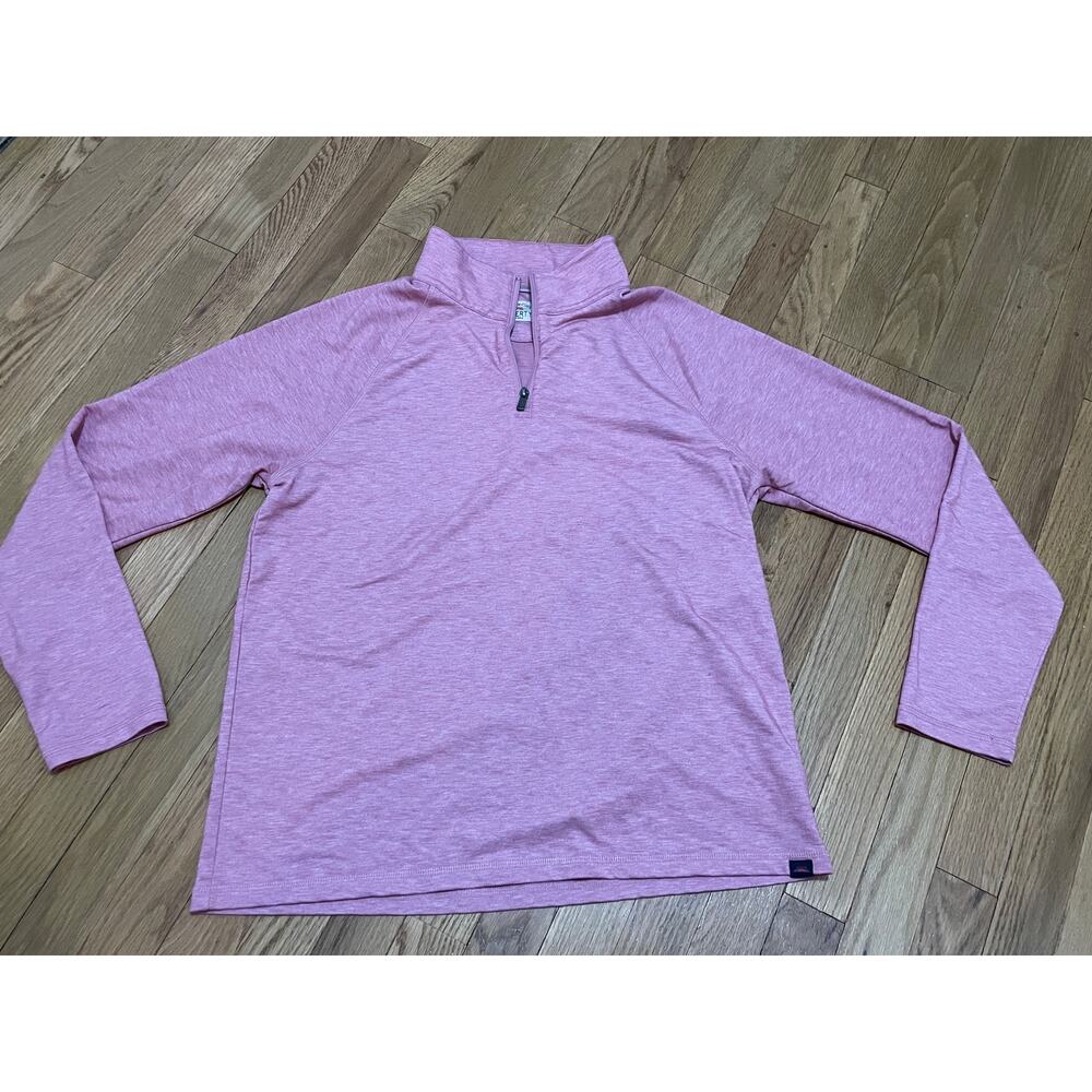 Faherty Movement™ Quarter Zip Summer Heather Red Pullover Men's Size Large